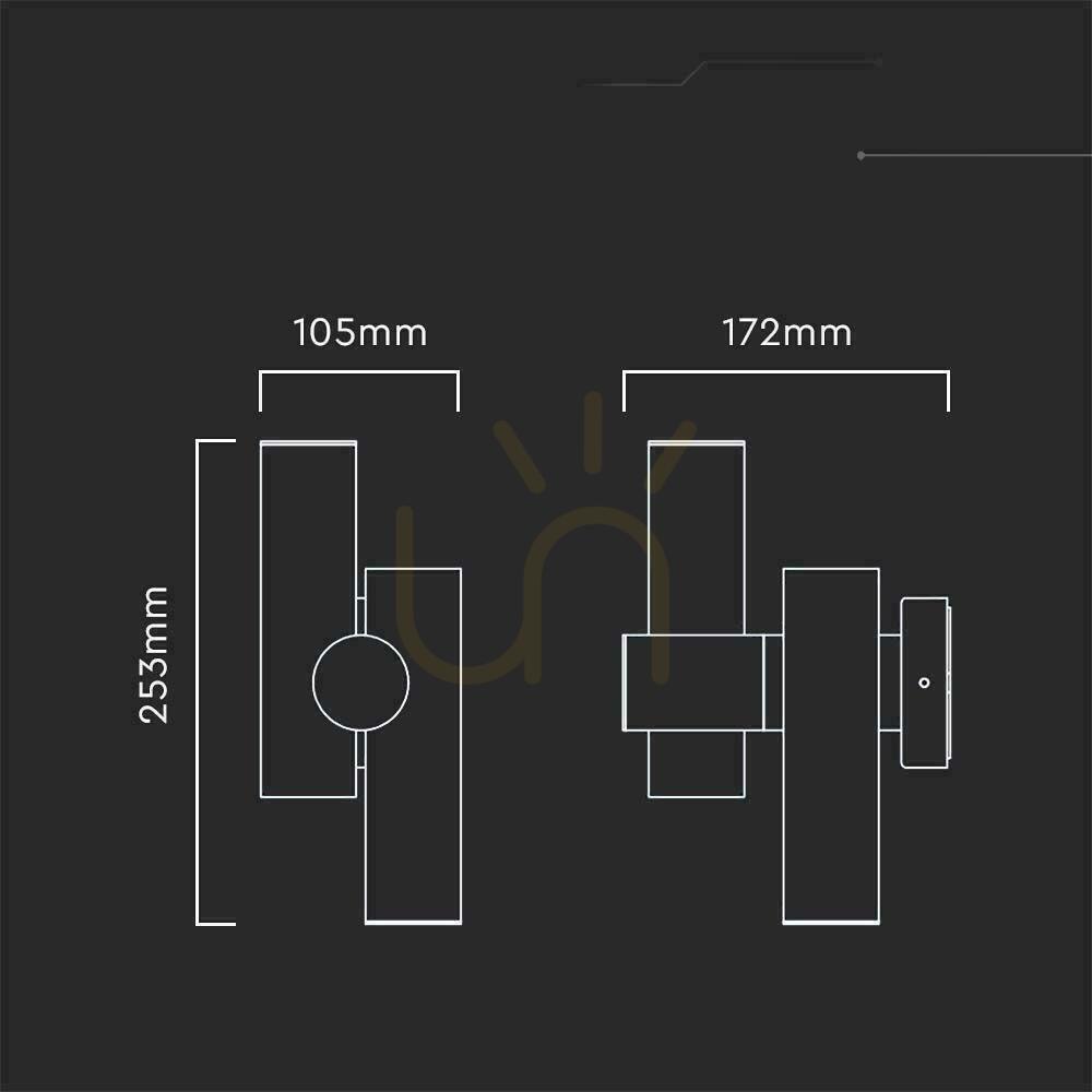 Előnézet Fali lámpa V-TAC 6W LED IP44 Fekete VT-1186 3000K 620lm. Fali lámpa V-TAC 6W LED IP44 Fekete VT-1186 3000K 620lm.