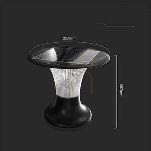 V-TAC 15W LED Solar Garden Pole IP65 CCT mozgásérzékelő fekete 26cm VT-426 6000K + 4000K 2200lm 3 év garancia 3 év garancia small 3