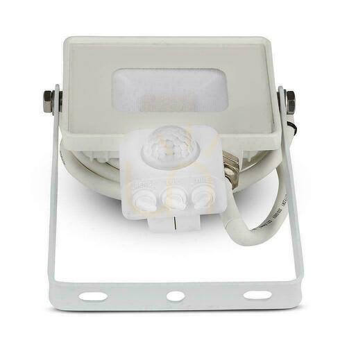 Jelölje be V-TAC LED projektor 10W SAMSUNG CHIP Mozgásérzékelő Cut-OFF funkció Fehér VT-10-S-W 3000K 800lm 5 év garancia