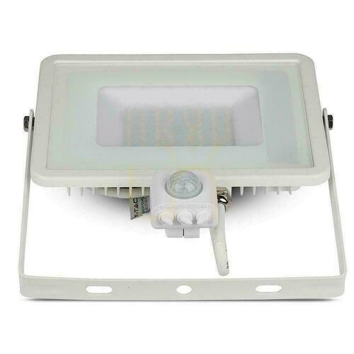 Jelölje be LED projektor V-TAC 50W SAMSUNG CHIP Mozgásérzékelő Cut-OFF funkció Fehér VT-50-S-W 3000K 4000lm 5 év garancia