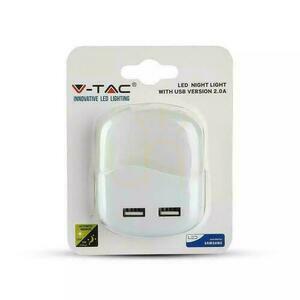 LED éjjeli lámpa USB V-TAC SAMSUNG CHIP négyzet VT-84-SQ 3000K 10lm small 3