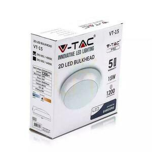 LED Plafond V-TAC SAMSUNG CHIP 15W IP65 kerek VT-15 6400K 1200lm 5 év garancia small 4