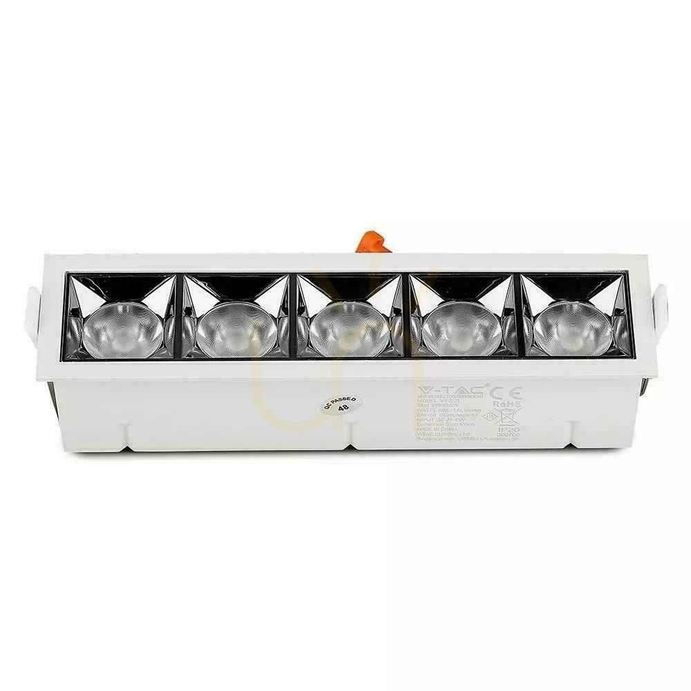 Kijelző V-TAC Downlight SAMSUNG CHIP 20W UGR19 CRI90+ 12st VT-2-21 5700K 1600lm 5 év garancia lámpatest V-TAC Downlight SAMSUNG CHIP 20W UGR19 CRI90+ 12st VT-2-21 5700K 1600lm 5 év garancia lámpatest