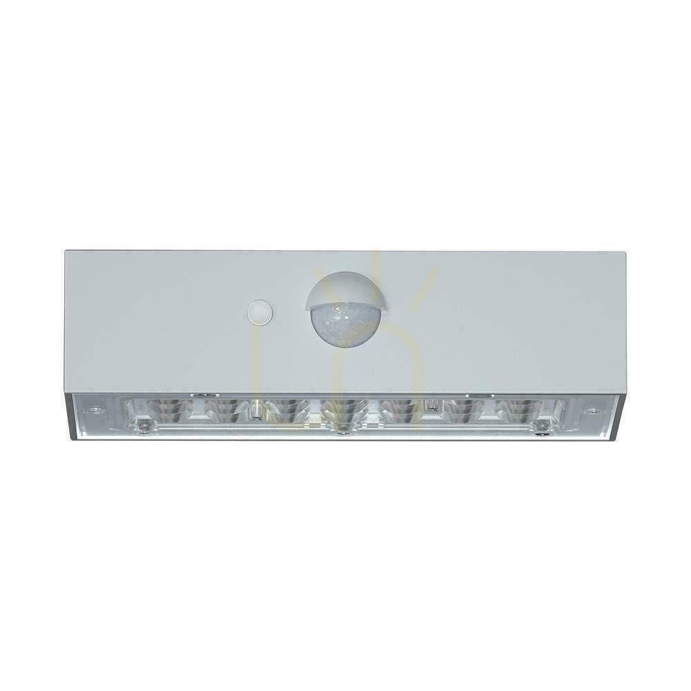 Kilátás Solar V-TAC 3W CCT mozgásérzékelő fehér VT-403 3000K-4000K 350lm kerti fali lámpa. Solar V-TAC 3W CCT mozgásérzékelő fehér VT-403 3000K-4000K 350lm kerti fali lámpa.