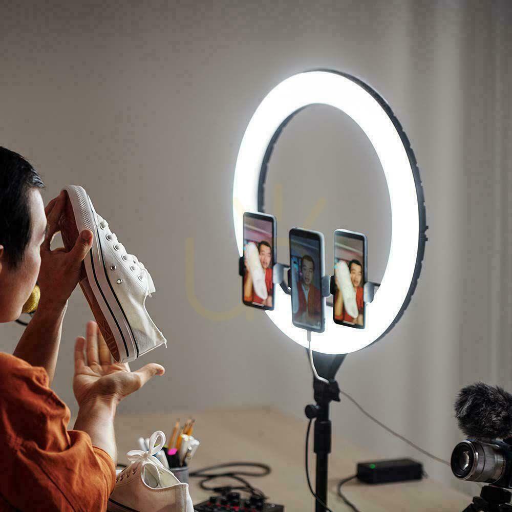 Előnézet LED gyűrűs fény 3 telefonhoz V-TAC 55W fi44cm állványos pilóta tok VT-45055 3200K-5500K 6000lm LED gyűrűs fény 3 telefonhoz V-TAC 55W fi44cm állványos pilóta tok VT-45055 3200K-5500K 6000lm