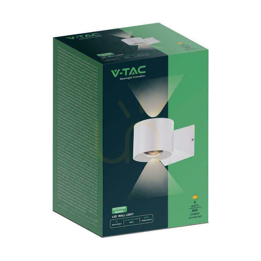 Kilátás V-TAC 5W falra szerelhető fali lámpa Top Down Fehér IP65 VT-1179 3000K 465lm 3000K 465lm V-TAC 5W falra szerelhető fali lámpa Top Down Fehér IP65 VT-1179 3000K 465lm 3000K 465lm