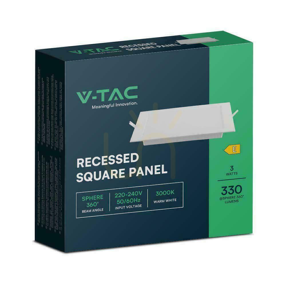 Előadás V-TAC LED panel süllyesztett prémium lámpa 3W négyzet 90x90 VT-61003 3000K 330lm. V-TAC LED panel süllyesztett prémium lámpa 3W négyzet 90x90 VT-61003 3000K 330lm.