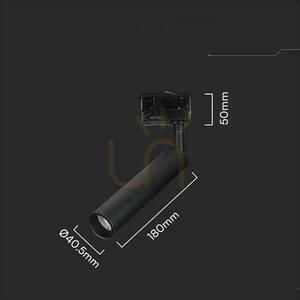 3F V-TAC 7W LED buszrendszer SAMSUNG CHIP CRI90+ lámpatest fekete VT-407 5000K 700lm 5 év garancia 5 év garancia small 5
