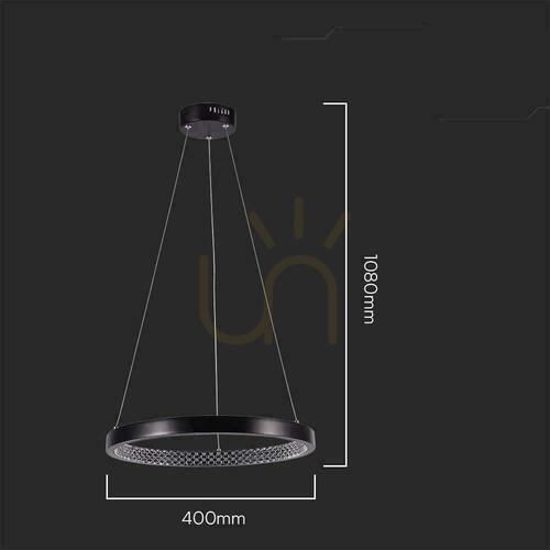 Jelölje be V-TAC 19W LED-es függő lámpatest Fekete VT-7823 4000K 2160lm