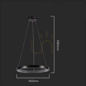V-TAC 19W LED-es függő lámpatest Fekete VT-7823 4000K 2160lm small 1