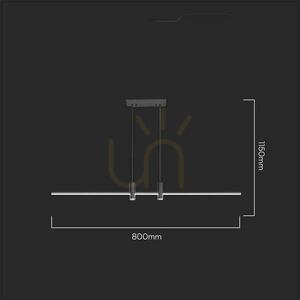 V-TAC 19 W LED fekete függesztett lámpatest VT-7827 3000 K 2160 lm small 1