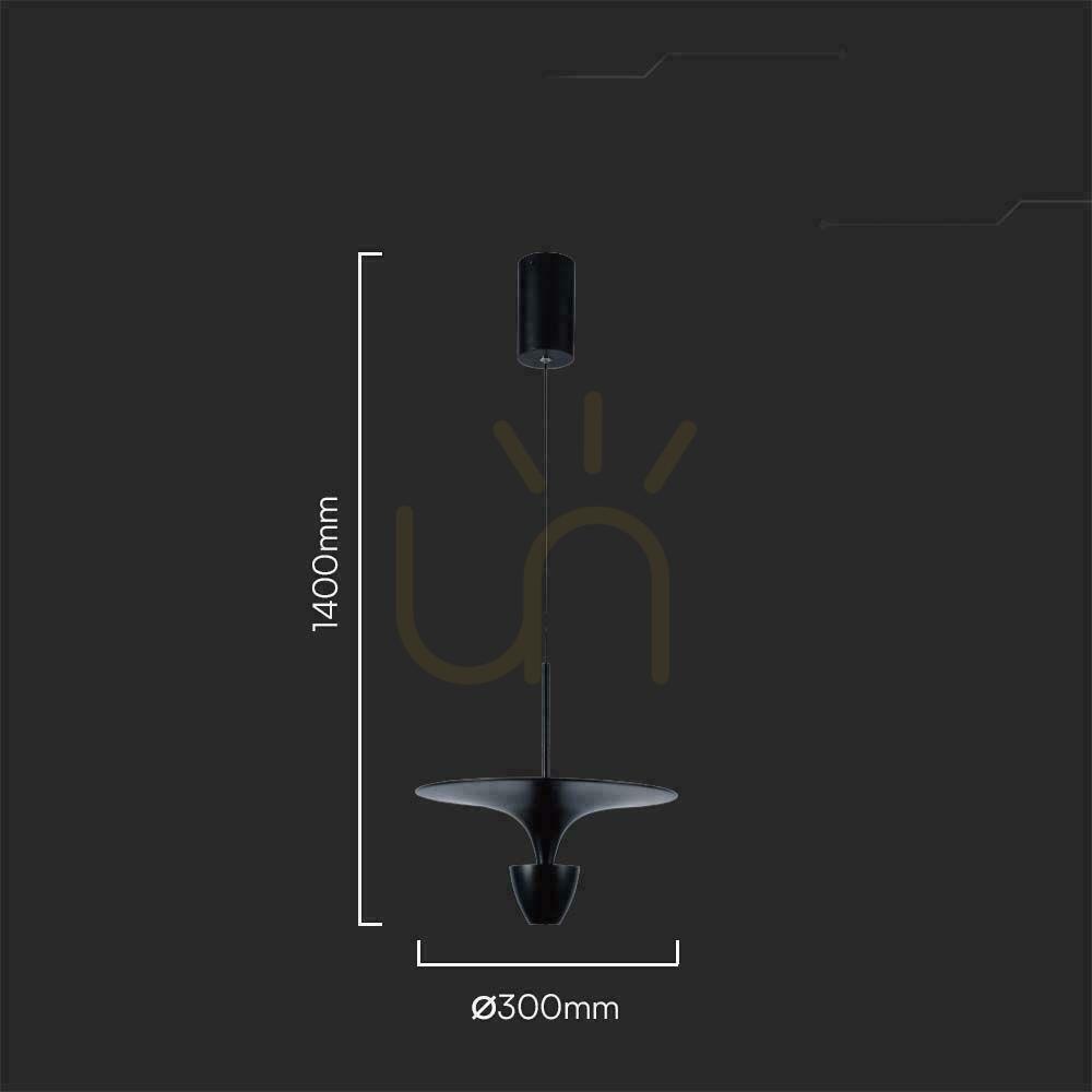 Kijelző V-TAC 9W LED függesztett lámpatest Fekete VT-7832 3000K 1000lm V-TAC 9W LED függesztett lámpatest Fekete VT-7832 3000K 1000lm