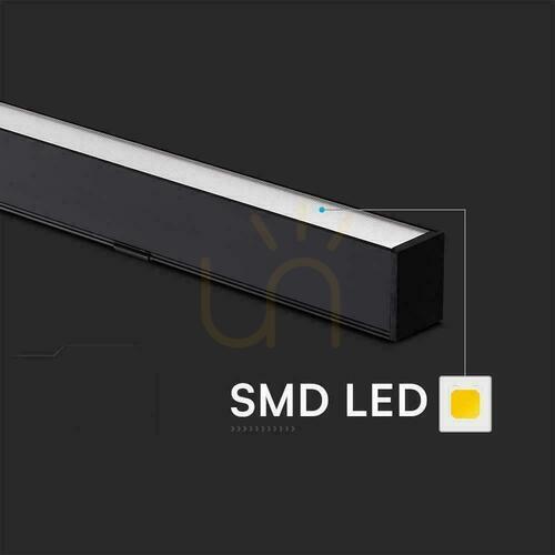 Jelölje be V-TAC LED lineáris SAMSUNG CHIP 40W CCT felfüggesztett 120cm fekete VT-7-44 3000K+4000K+6400K 3400lm 5 év garancia 5 év garancia