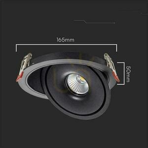 V-TAC LED Tilt Downlight 20W LED COB CRI90+ CCT Fekete VT-2520 3000K-4000K-6400K 1408lm. small 5