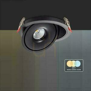 V-TAC LED Tilt Downlight 20W LED COB CRI90+ CCT Fekete VT-2520 3000K-4000K-6400K 1408lm. small 6