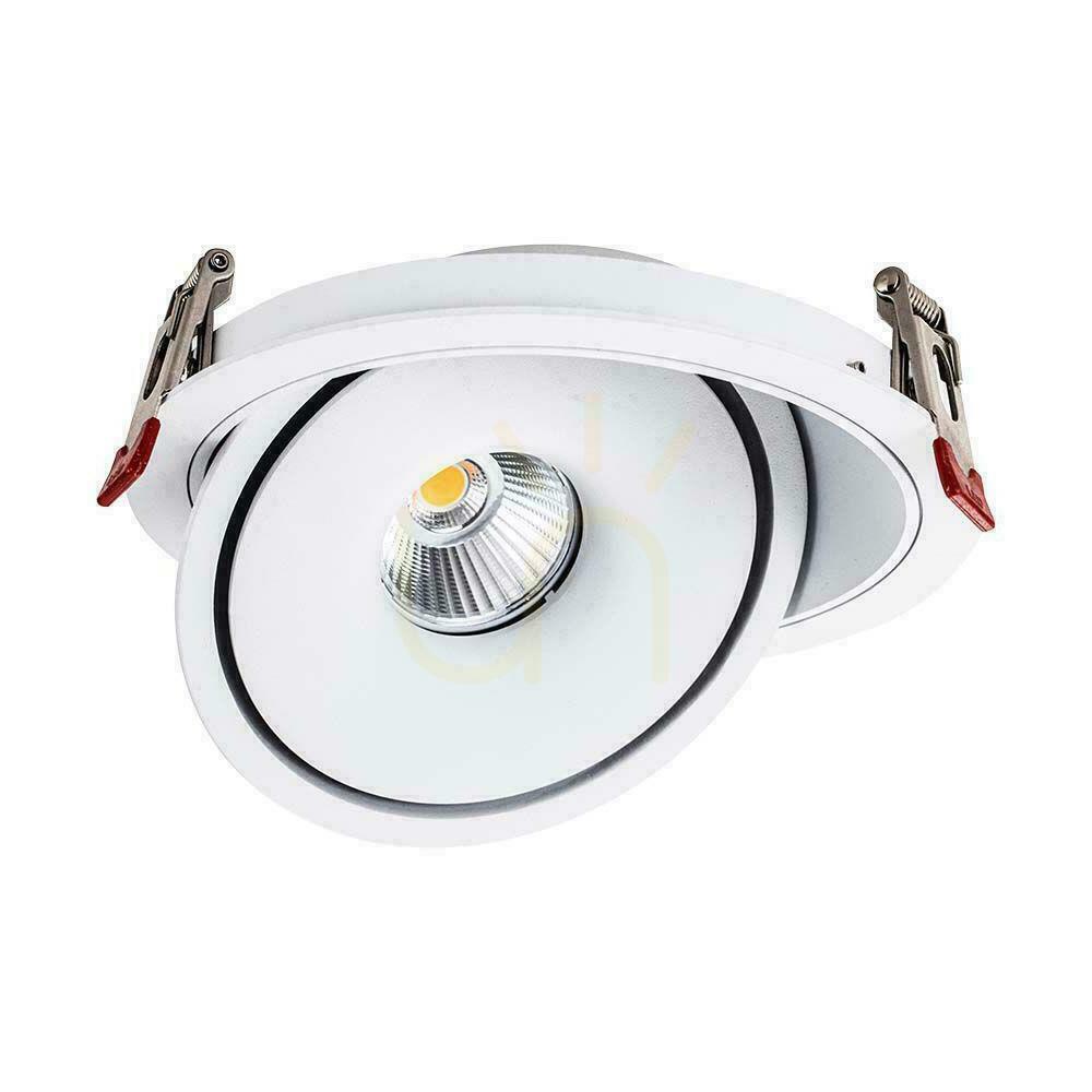 Kilátás V-TAC LED Tilt Downlight 30W LED COB CRI90+ CCT White VT-2532 3000K-4000K-6400K 2500lm. V-TAC LED Tilt Downlight 30W LED COB CRI90+ CCT White VT-2532 3000K-4000K-6400K 2500lm.