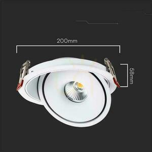 V-TAC LED Tilt Downlight 30W LED COB CRI90+ CCT White VT-2532 3000K-4000K-6400K 2500lm. 5 V-TAC LED Tilt Downlight 30W LED COB CRI90+ CCT White VT-2532 3000K-4000K-6400K 2500lm. small 5