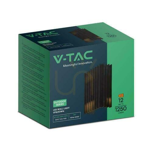 Jelölje be Fali lámpa V-TAC 2x6W LED Fekete Top Down IP65 VT-1189 3000K 1250lm.