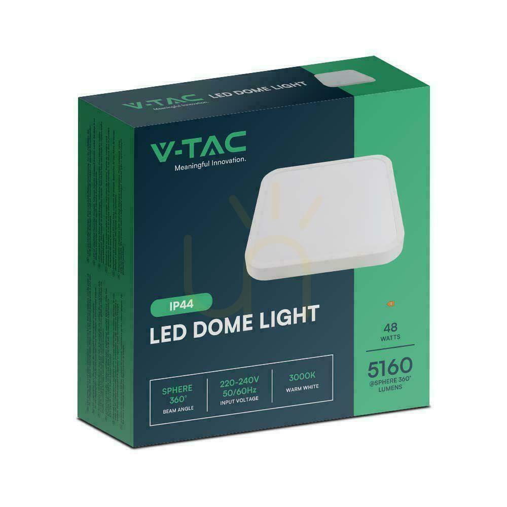 Kijelző Plafond V-TAC 48W LED négyzet 42x42cm felszíni szerelésű IP44 fehér VT-8630 4000K 5160lm Plafond V-TAC 48W LED négyzet 42x42cm felszíni szerelésű IP44 fehér VT-8630 4000K 5160lm