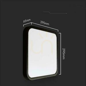 Plafond V-TAC 24W LED négyzet 30x30cm felszíni szerelésű IP44 fekete VT-8624B 6500K 2500lm small 4