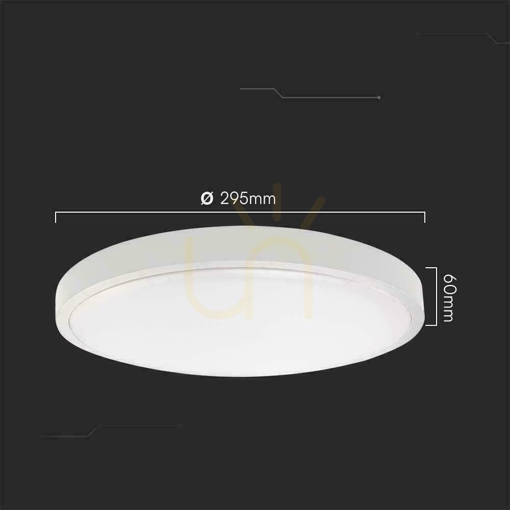 Jelölje be Plafond V-TAC 18W LED kerek 29cm-es felszíni szerelt Pilot mozgásérzékelő IP44 Fehér VT-8618S 6500K 1830lm Plafond V-TAC 18W LED kerek 29cm-es felszíni szerelt Pilot mozgásérzékelő IP44 Fehér VT-8618S 6500K 1830lm