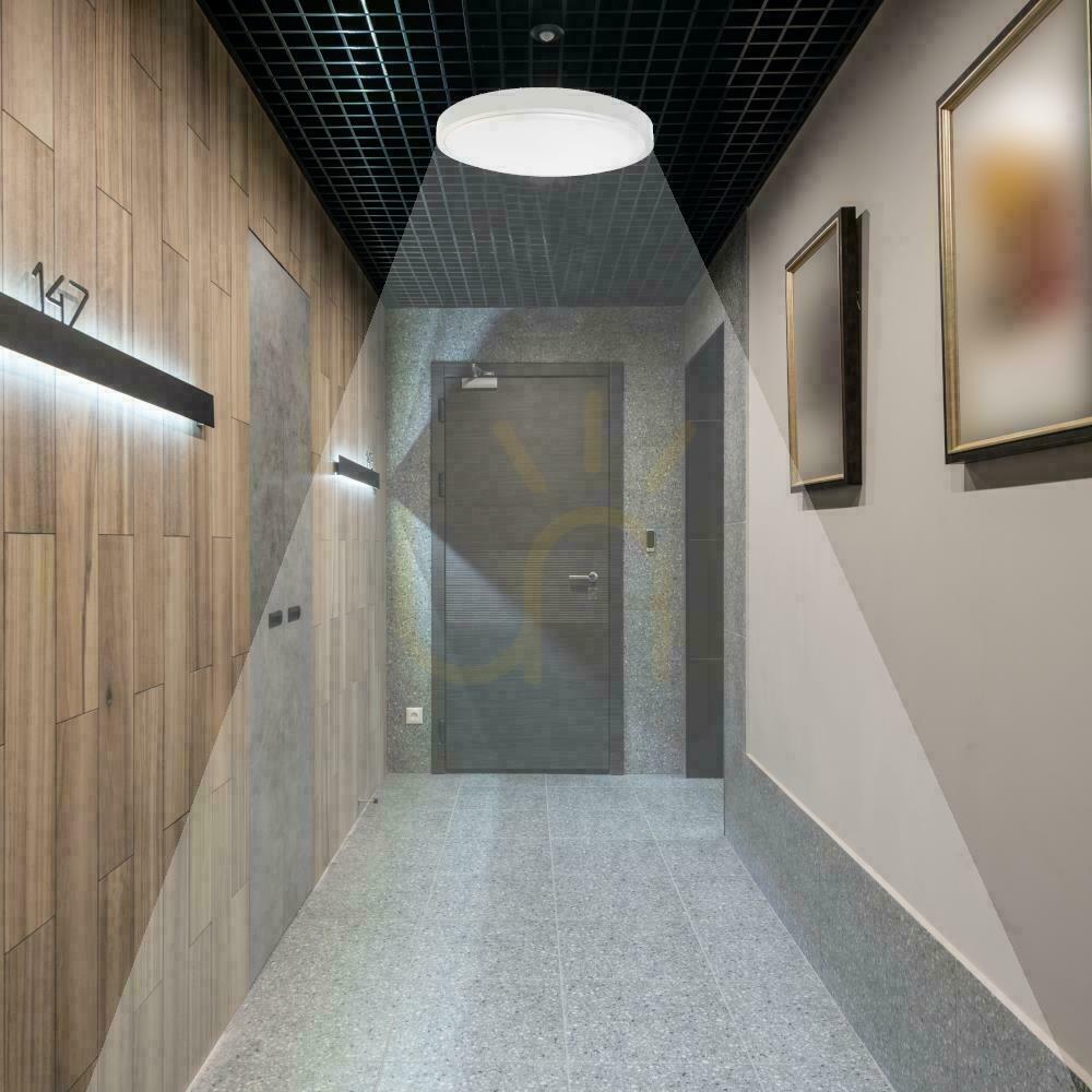 Kilátás Plafond V-TAC 18W LED kerek 29cm-es felszíni szerelt Pilot mozgásérzékelő IP44 Fehér VT-8618S 6500K 1830lm Plafond V-TAC 18W LED kerek 29cm-es felszíni szerelt Pilot mozgásérzékelő IP44 Fehér VT-8618S 6500K 1830lm