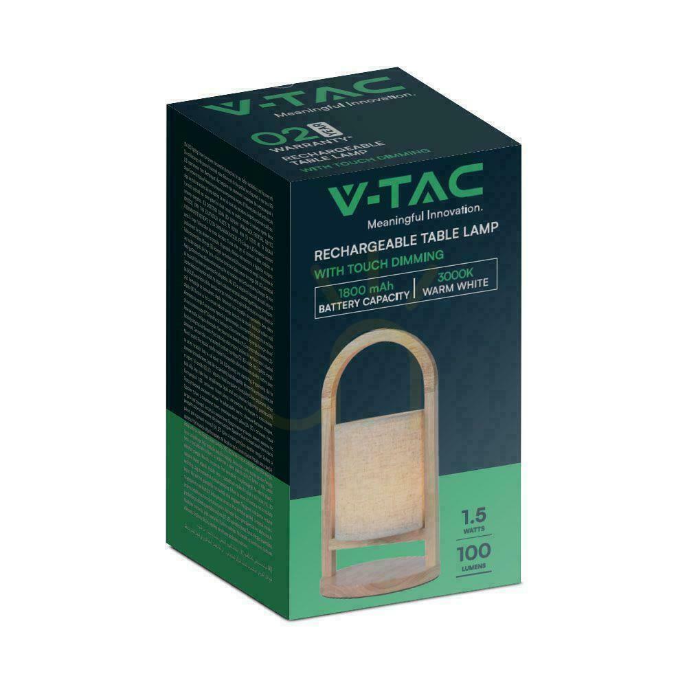 Kilátás V-TAC 1.5W LED-es asztali éjszakai lámpa töltés Dimmelhető fa VT-7570 3000K 100lm V-TAC 1.5W LED-es asztali éjszakai lámpa töltés Dimmelhető fa VT-7570 3000K 100lm