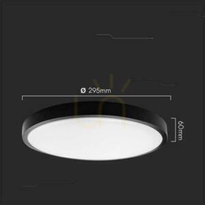 Plafond V-TAC 18W LED kerek 30cm-es felszíni szerelt pilóta mozgásérzékelő IP44 Fekete VT-8618S 4000K 1830lm small 4