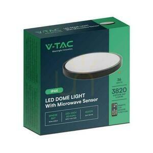 Plafond V-TAC 36W LED kerek 42cm-es felszíni szerelt pilóta mozgásérzékelő IP44 Fekete VT-8630S 4000K 3820lm small 3