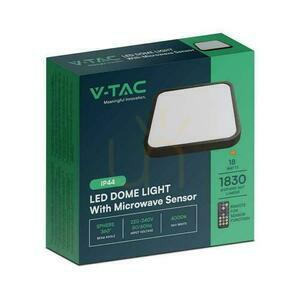 Plafond V-TAC 18W LED négyzet 30x30cm felszíni szerelt kísérleti mozgásérzékelő IP44 Fekete VT-8618S 4000K 1830lm small 4
