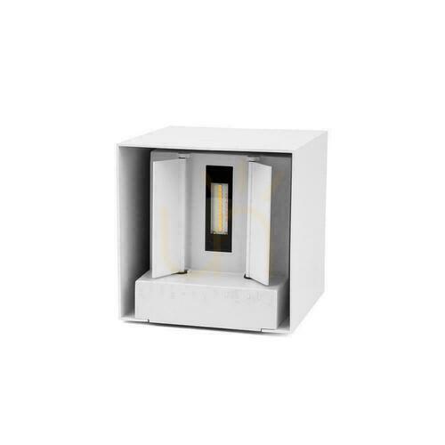 Jelölje be Solar V-TAC 9W LED COB állítható fehér kocka 15x15cm IP65 VT-11109 3000K 860lm fali lámpatest.