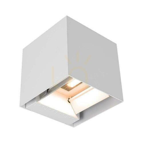 Jelölje be Solar V-TAC 9W LED COB állítható fehér kocka 15x15cm IP65 VT-11109 3000K 860lm fali lámpatest.
