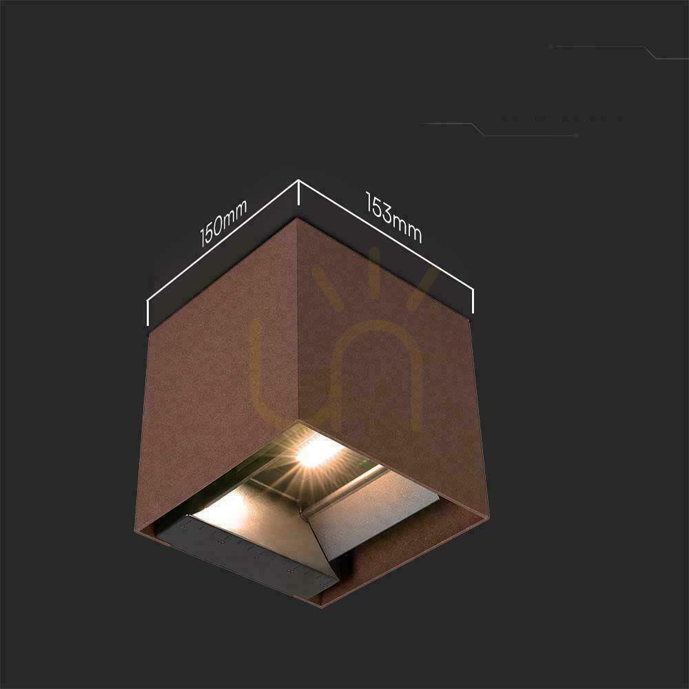 Előadás Solar V-TAC 9W LED COB állítható bronz Corten Cube 15x15cm IP65 VT-11109 4000K 860lm fali lámpatest. Solar V-TAC 9W LED COB állítható bronz Corten Cube 15x15cm IP65 VT-11109 4000K 860lm fali lámpatest.