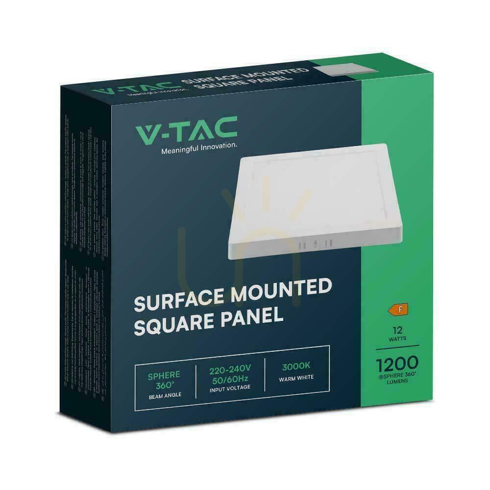 Előnézet V-TAC felszíni LED Panel Premium Downlight 12W Square 170x170 VT-60012 3000K 1200lm. V-TAC felszíni LED Panel Premium Downlight 12W Square 170x170 VT-60012 3000K 1200lm.