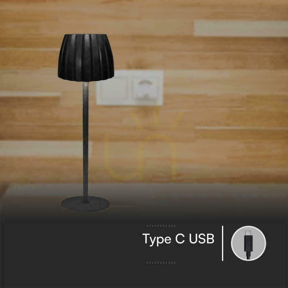 Előnézet V-TAC 2.7W LED éjjeliszekrény lámpa 34cm USB töltés Dimmelhető fekete VT-7967 3000K-6000K 110lm V-TAC 2.7W LED éjjeliszekrény lámpa 34cm USB töltés Dimmelhető fekete VT-7967 3000K-6000K 110lm