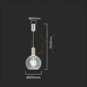 V-TAC VT-10114 LED függeszték, króm és akril, Ø 20 cm, 5 W 450 lm 3000 K, CRI 90 small 1