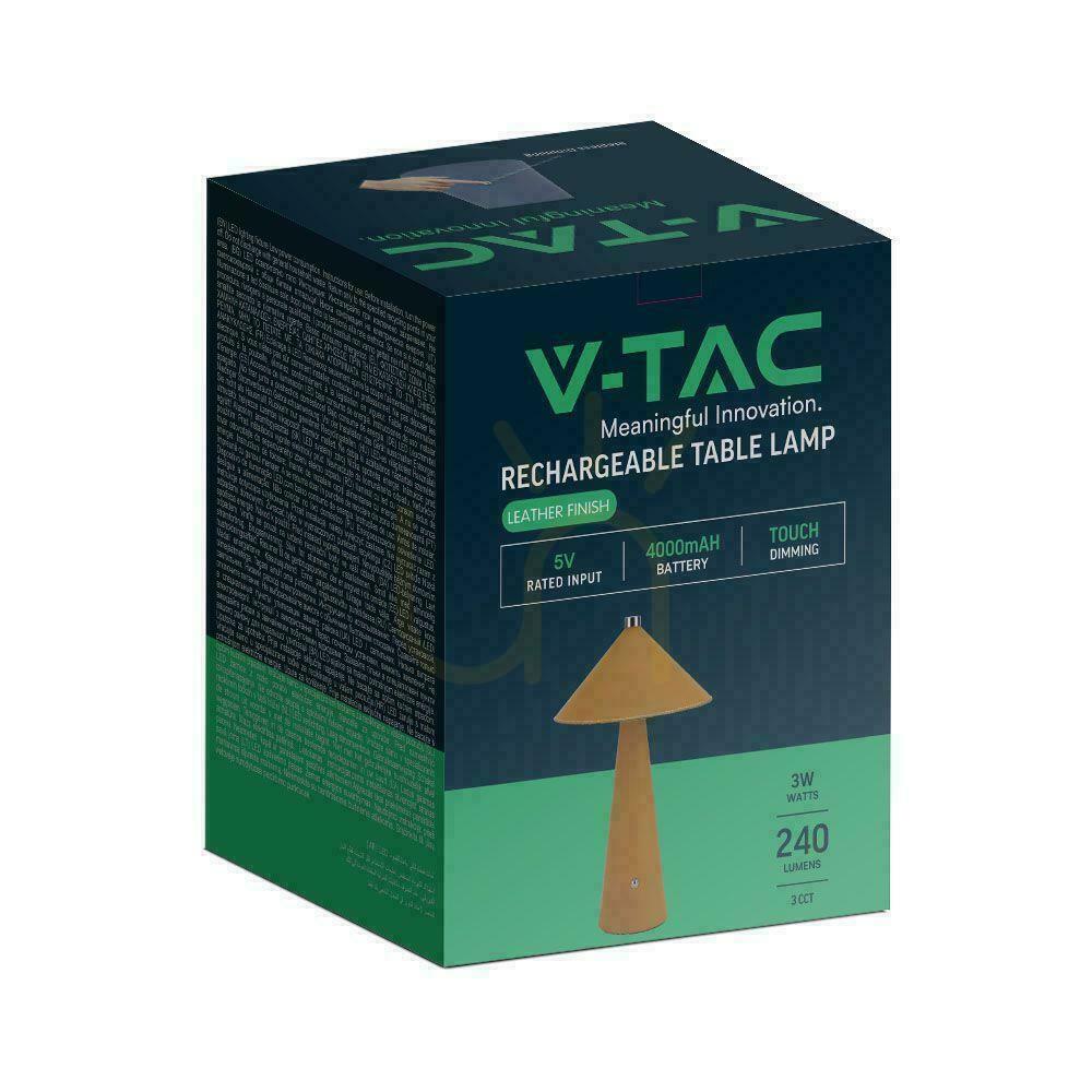 Előadás V-TAC 3W LED éjjeliszekrény asztali lámpa 33cm CCT töltés USB-C Dimmelhető sárga bőr VT-10117-Y 3000K-6000K 240lm V-TAC 3W LED éjjeliszekrény asztali lámpa 33cm CCT töltés USB-C Dimmelhető sárga bőr VT-10117-Y 3000K-6000K 240lm