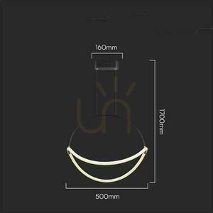 V-TAC 16W LED függesztett lámpatest 50cm Fekete VT-10125 4000K 2000lm small 1