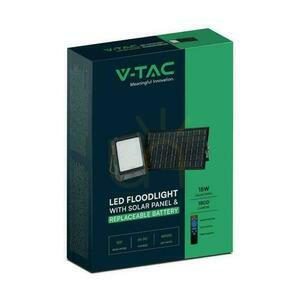 V-TAC Solar LED projektor 15W távirányító, AUTO, időzítő, IP65 Fekete VT-102W 4000K 1800lm small 2