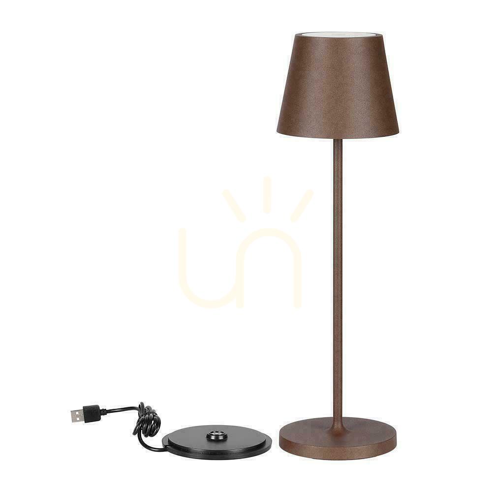 Kijelző V-TAC 1.5W LED-es asztali éjszakai lámpa töltés Dimmelhető IP54 bronz, Corten VT-7997 3000K 150lm V-TAC 1.5W LED-es asztali éjszakai lámpa töltés Dimmelhető IP54 bronz, Corten VT-7997 3000K 150lm