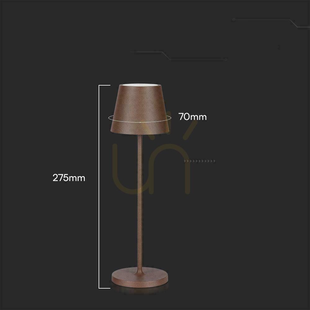 Kilátás V-TAC 1.5W LED-es asztali éjszakai lámpa töltés Dimmelhető IP54 bronz, Corten VT-7997 3000K 150lm V-TAC 1.5W LED-es asztali éjszakai lámpa töltés Dimmelhető IP54 bronz, Corten VT-7997 3000K 150lm