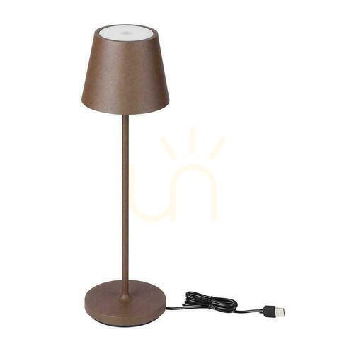 Jelölje be V-TAC 1.5W LED-es asztali éjszakai lámpa töltés Dimmelhető IP54 bronz, Corten VT-7997 3000K 150lm