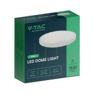 Plafon lámpa V-TAC 18W LED kerek 25cm-es felszíni szerelésű IP44 fehér VT-8618 6500K 1830lm small 2