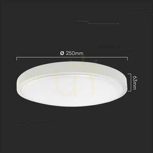 Plafon lámpa V-TAC 18W LED kerek 25cm-es felszíni szerelésű IP44 fehér VT-8618 6500K 1830lm small 3