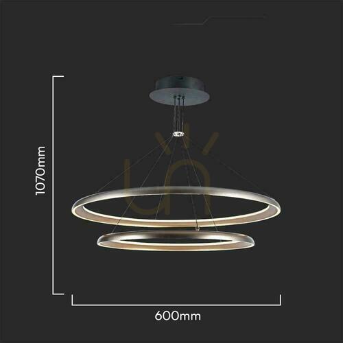 Jelölje be V-TAC LED függesztett lámpatest 65W arany fekete 60x107cm VT-7982 3000K 7000lm