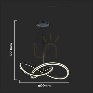 V-TAC LED függesztett lámpatest 40W Fekete 60x122cm VT-7983 2700-6500K 4800lm small 1