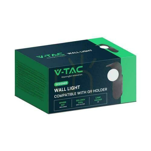 Jelölje be V-TAC G9 fekete VT-10113 fali lámpa.