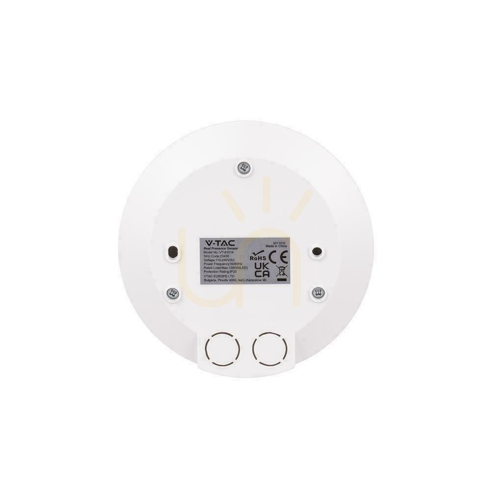 Kilátás Mozgásérzékelő 360st V-TAC felszíni mennyezeti SLIM 25mm 360st fi76 1000W Fehér VT-81014 5 év garancia Mozgásérzékelő 360st V-TAC felszíni mennyezeti SLIM 25mm 360st fi76 1000W Fehér VT-81014 5 év garancia