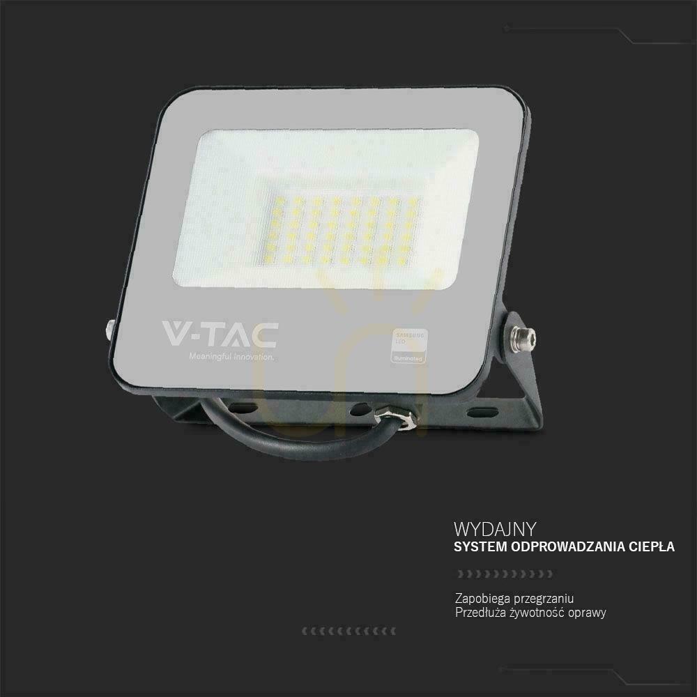 Kijelző LED projektor V-TAC 30W 100Lm/W kábel 1mb SAMSUNG CHIP Fekete VT-44035 3000K 2505lm 5 év garancia LED projektor V-TAC 30W 100Lm/W kábel 1mb SAMSUNG CHIP Fekete VT-44035 3000K 2505lm 5 év garancia