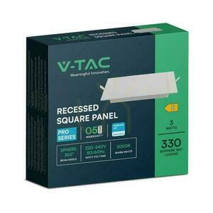 V-TAC 3W LED SAMSUNG CHIP süllyesztett panel négyzet alakú 90x90mm VT-61003SQ-S 3000K 330lm small 4